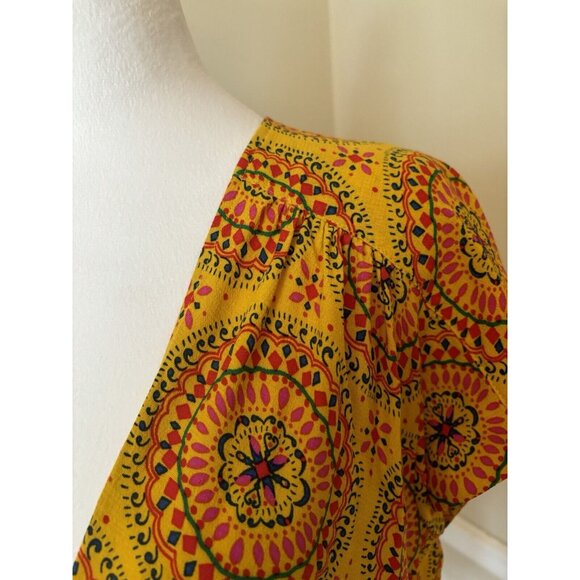 Maeve Yellow and Red Patterned Blouse - Picture 4 of 10